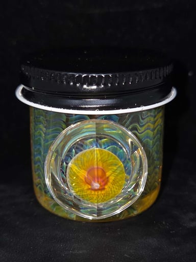 Preview pic of Gato Glass Baller Jar w/ Faceted Mib