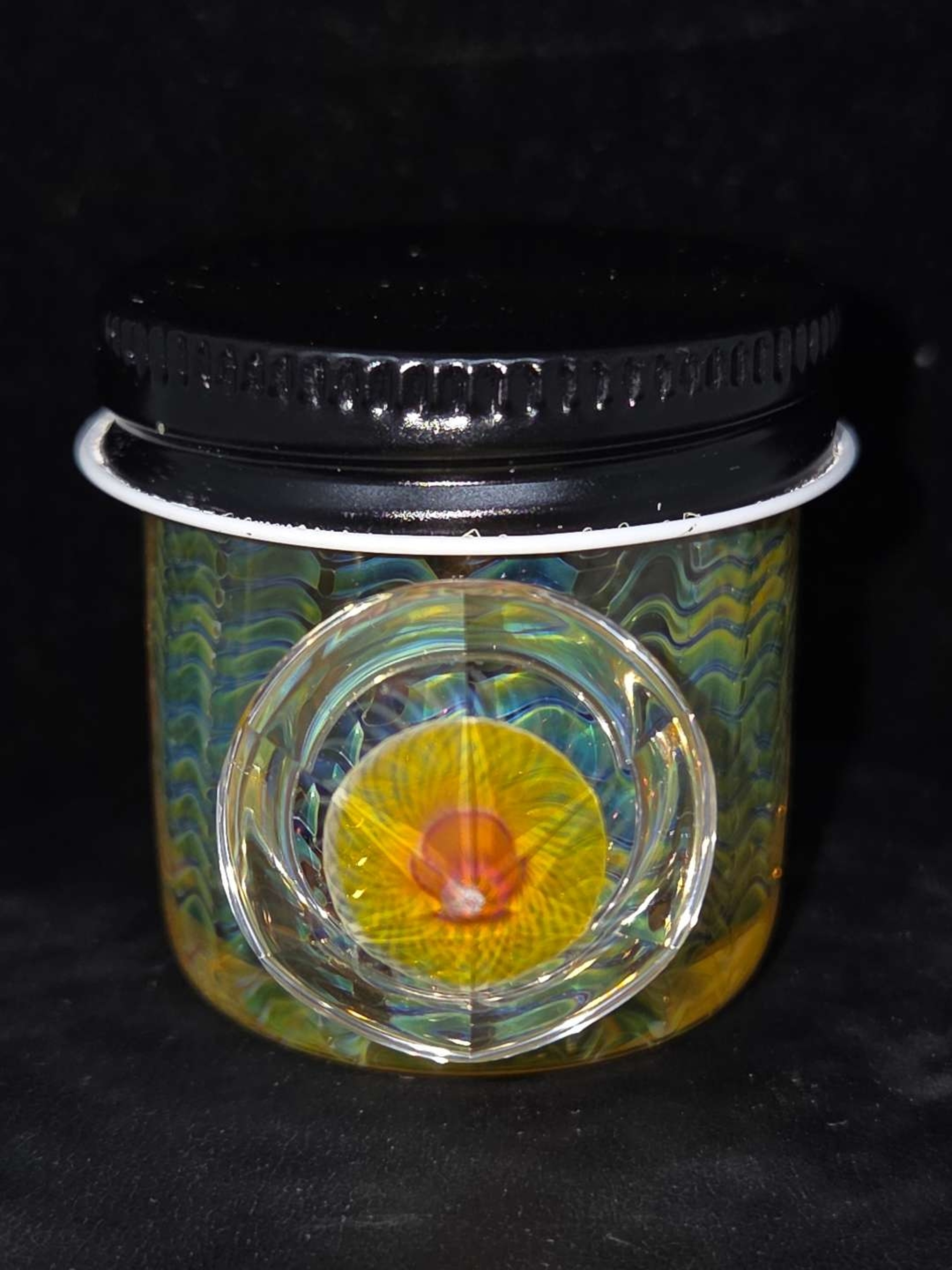 Preview pic of Gato Glass Baller Jar w/ Faceted Mib