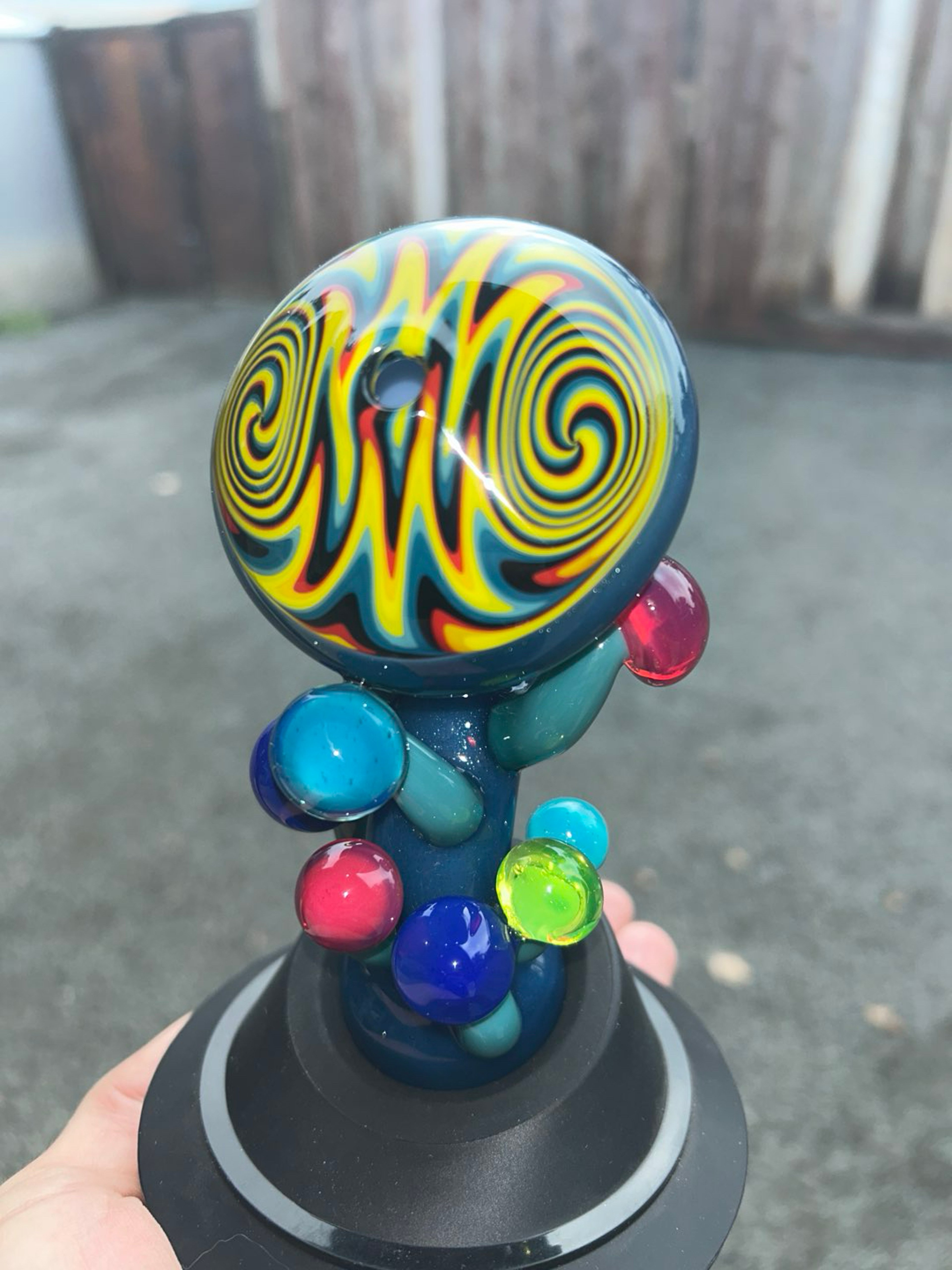 Preview pic of Carsten Glass10 Multicolored Mushroom Cluster Puffco Dry Top