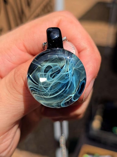 Preview pic of Silver-Fume Over Galaxy Pendant