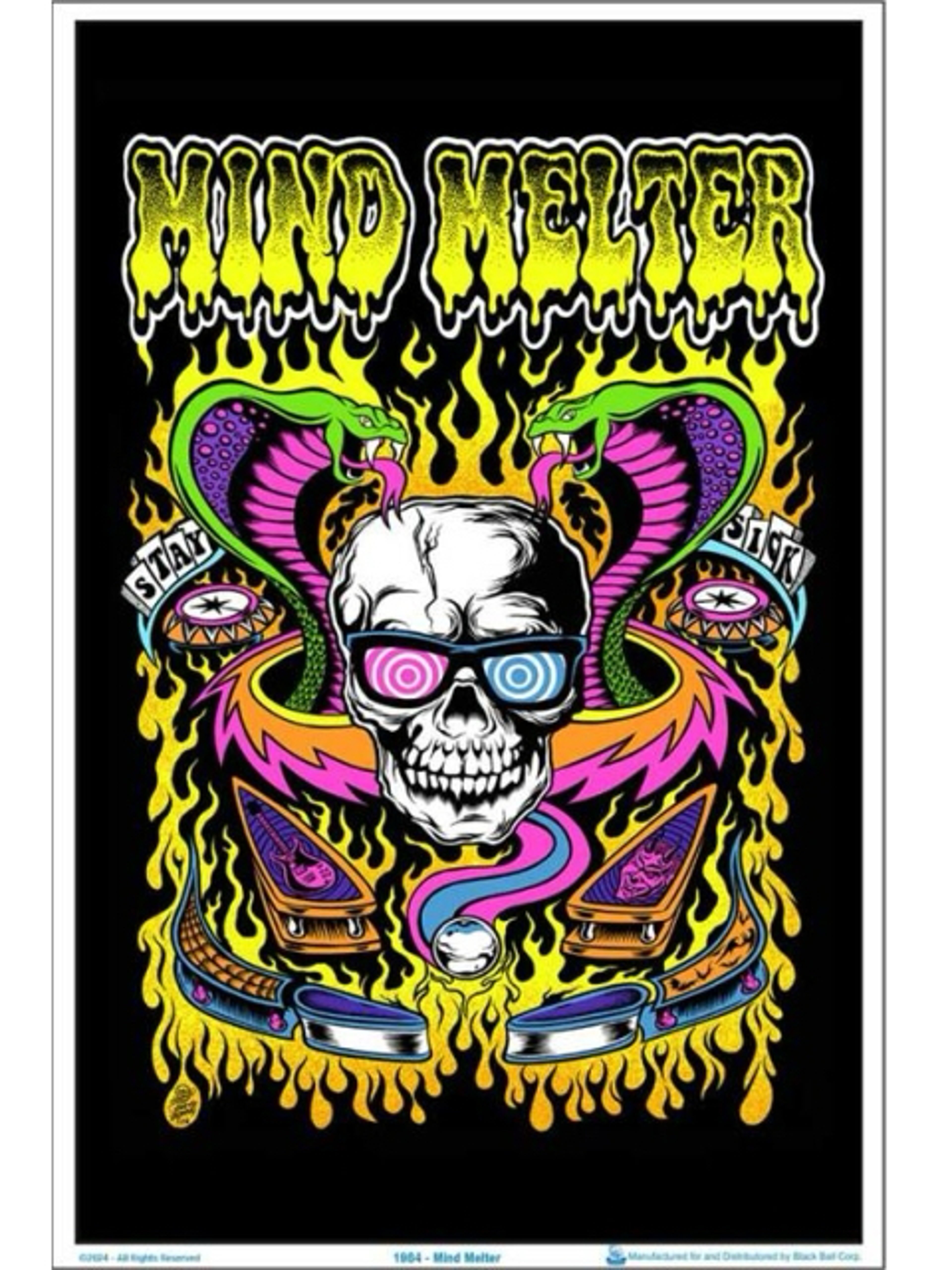 Preview pic of Mind Melter by Dirty Donny Flocked Blacklight Poster – 23″ x 35″