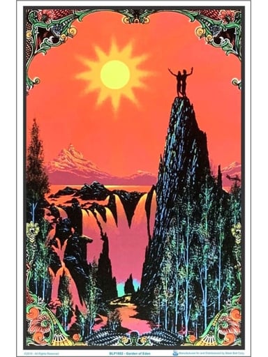 Preview pic of Garden of Eden Flocked Blacklight Poster – 23″ x 35″