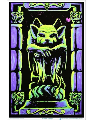 Preview pic of Gargoyle by Vincent Monaco Flocked Blacklight Poster 23″ x 35″