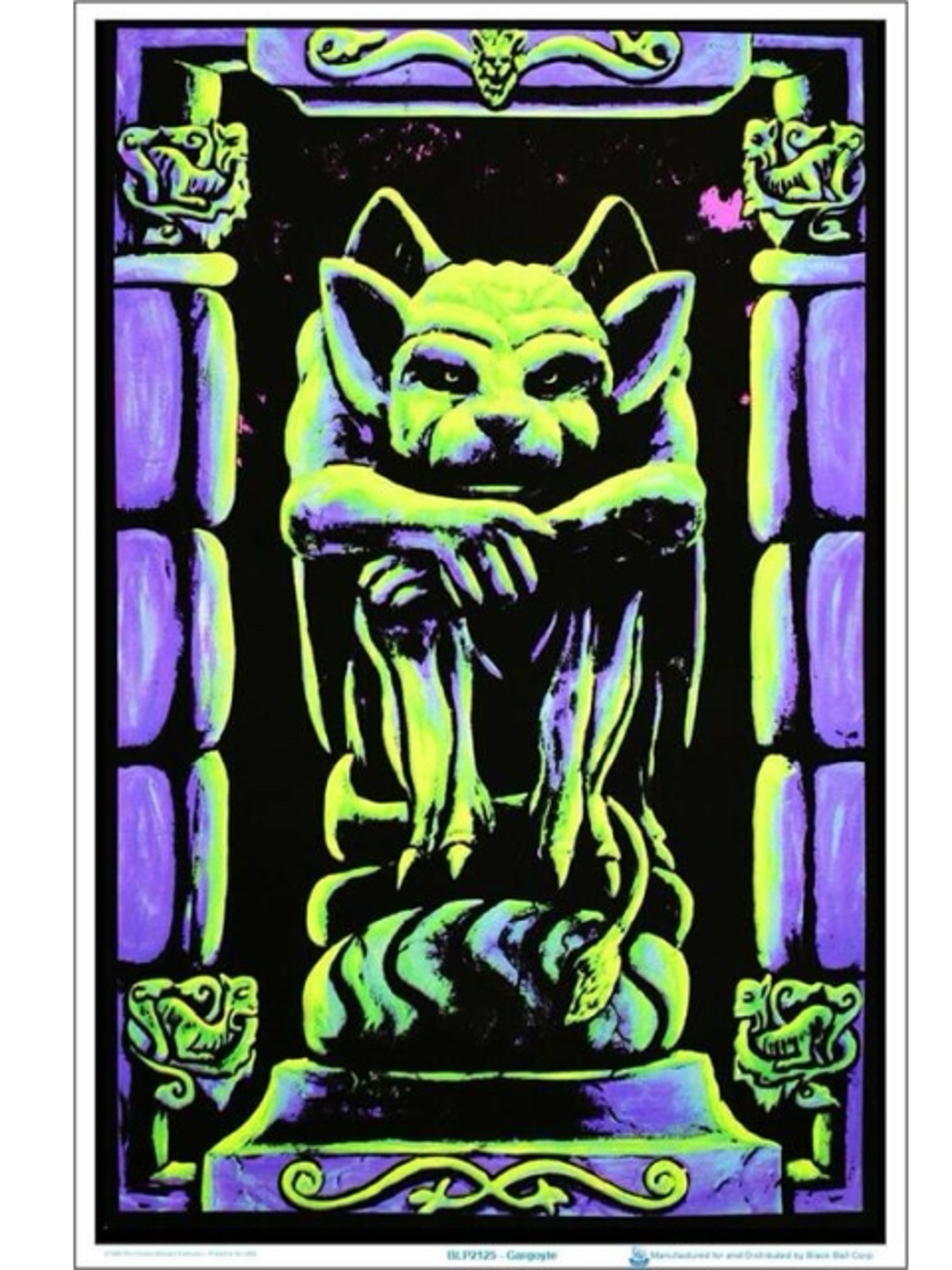 Preview pic of Gargoyle by Vincent Monaco Flocked Blacklight Poster 23″ x 35″
