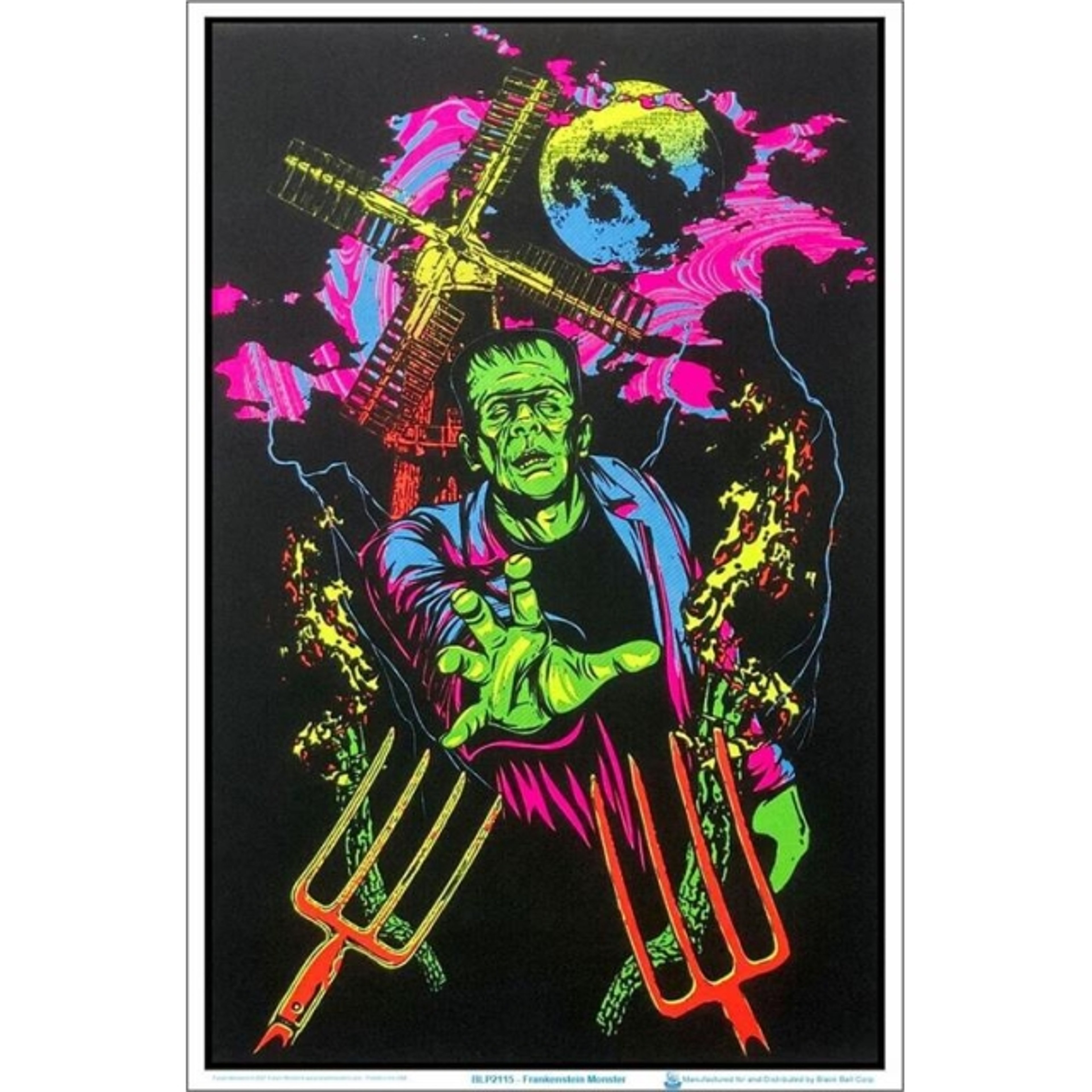 Frankenstein Monster Flocked Blacklight Poster 23″ x 35″ image 0