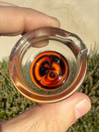 Preview pic of Royal Glass Black & Orange Wig Wag Dish