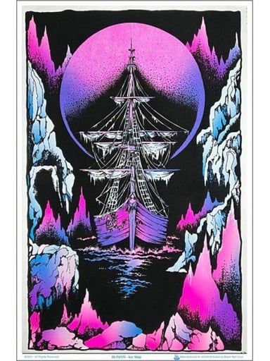 Preview pic of Ice Ship Flocked Flocked Blacklight Poster – 23″ x 35″
