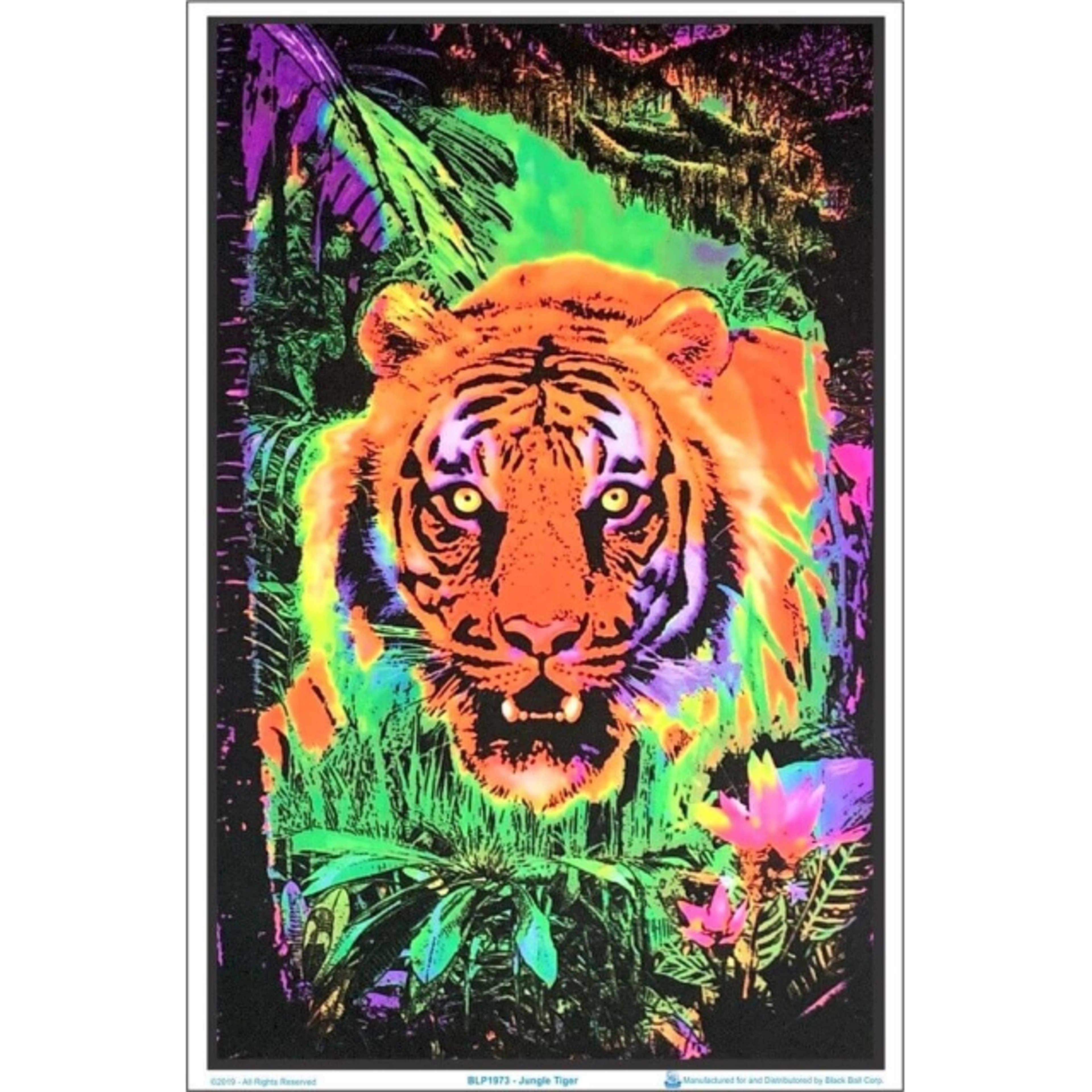 Jungle Tiger Flocked Blacklight Poster – 23″ x 35″ image 0