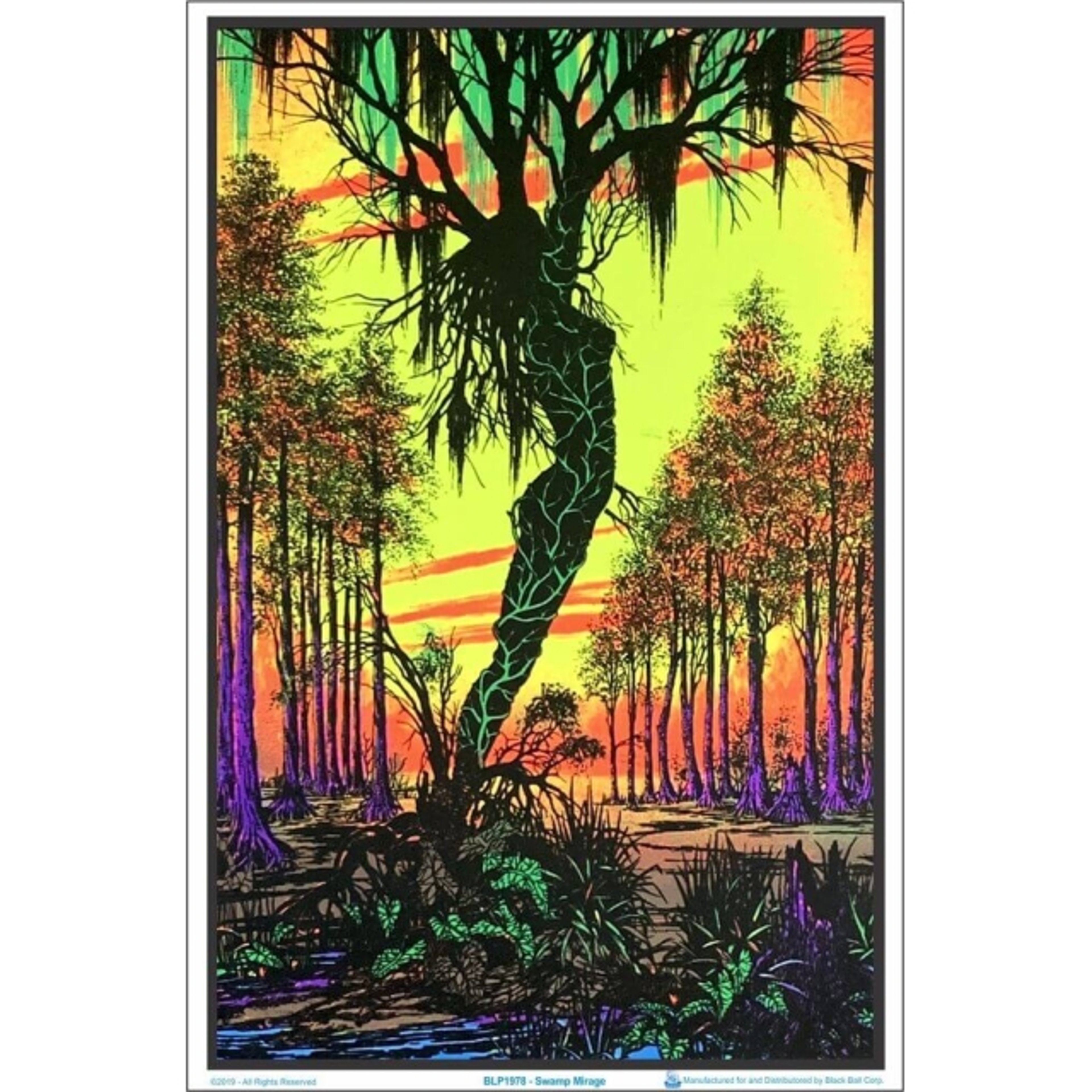 Preview pic of Swamp Mirage Flocked Blacklight Poster – 23″ x 35″