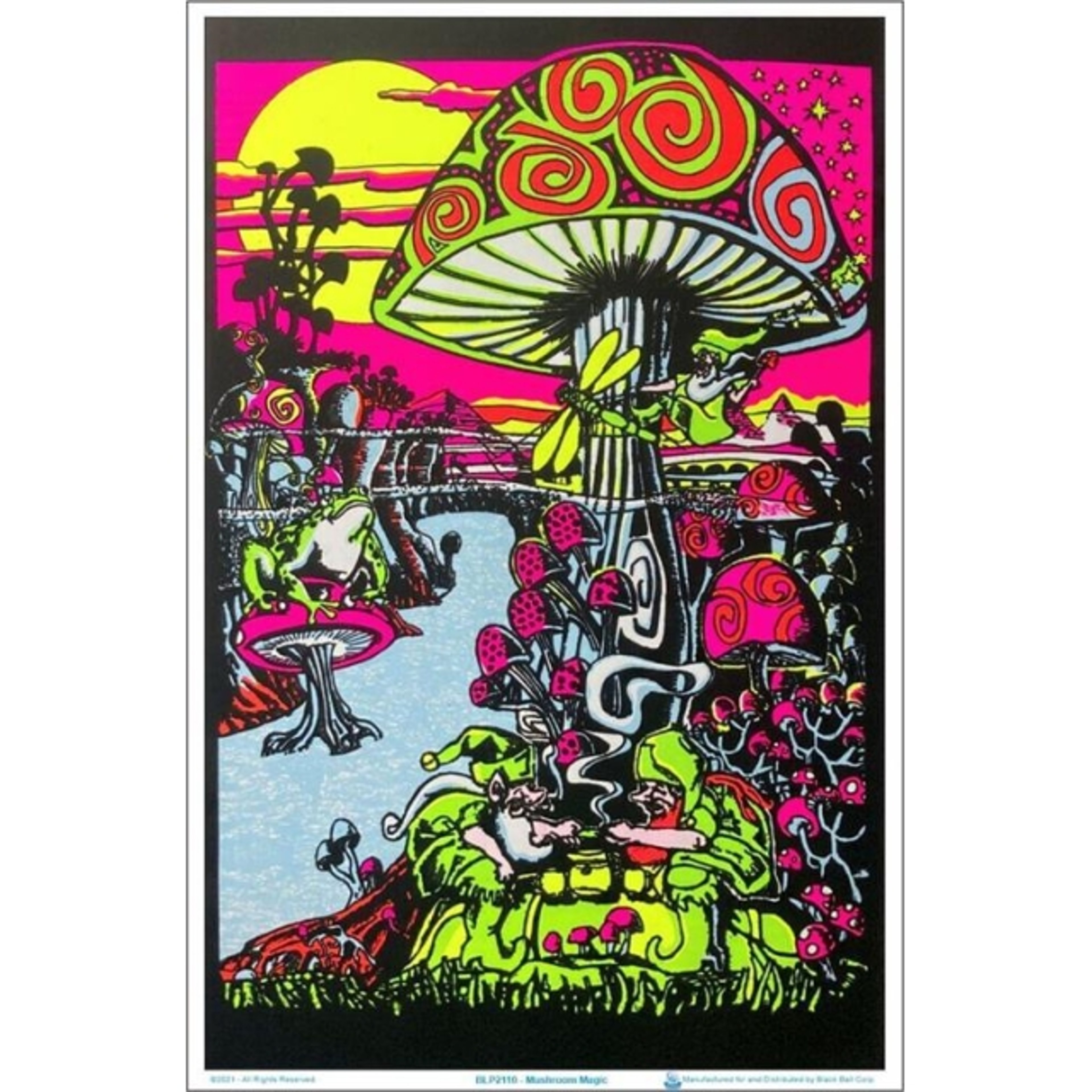 Mushroom Magic Flocked Blacklight Poster 23″ x 35″ image 0