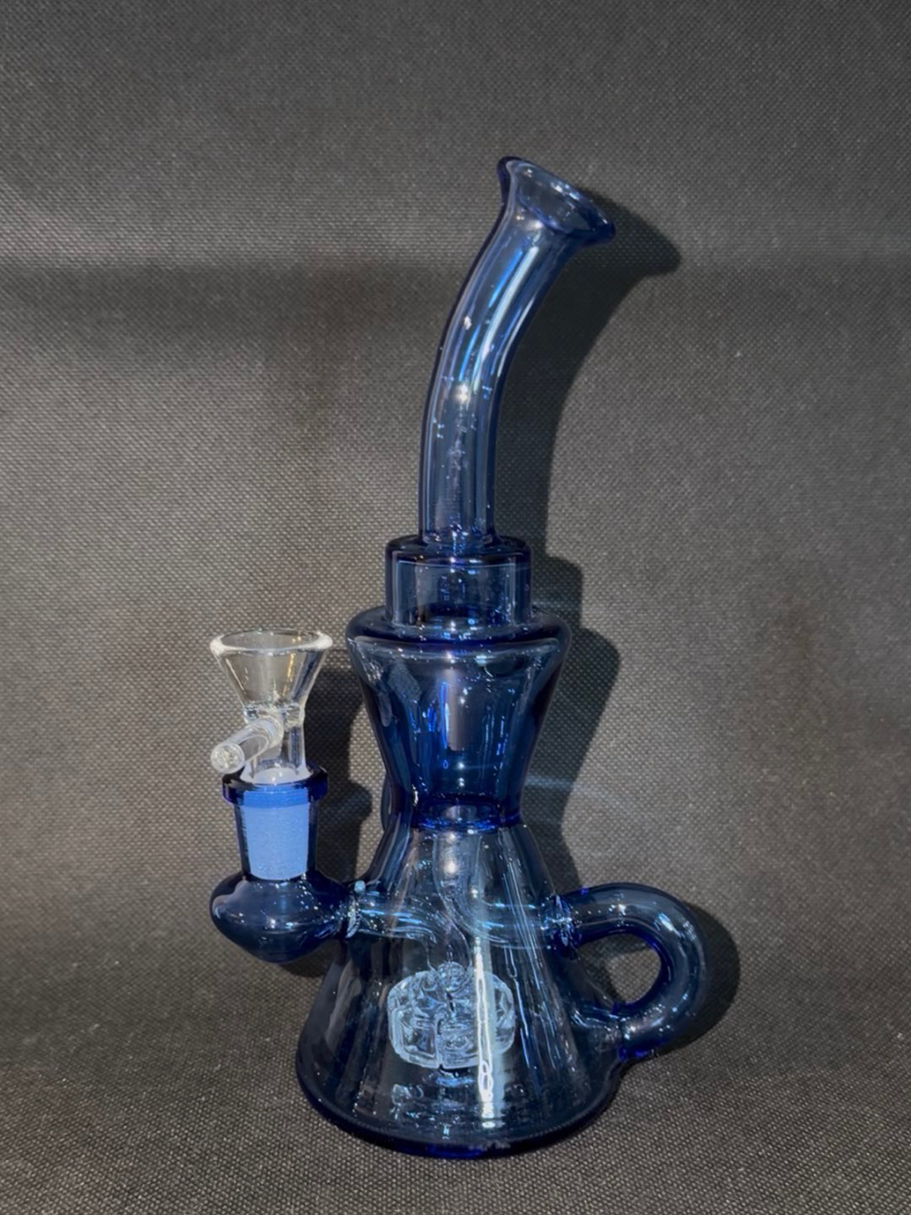Preview pic of Full Colored 14mm Blue Dab Rig/Mini Bubbler