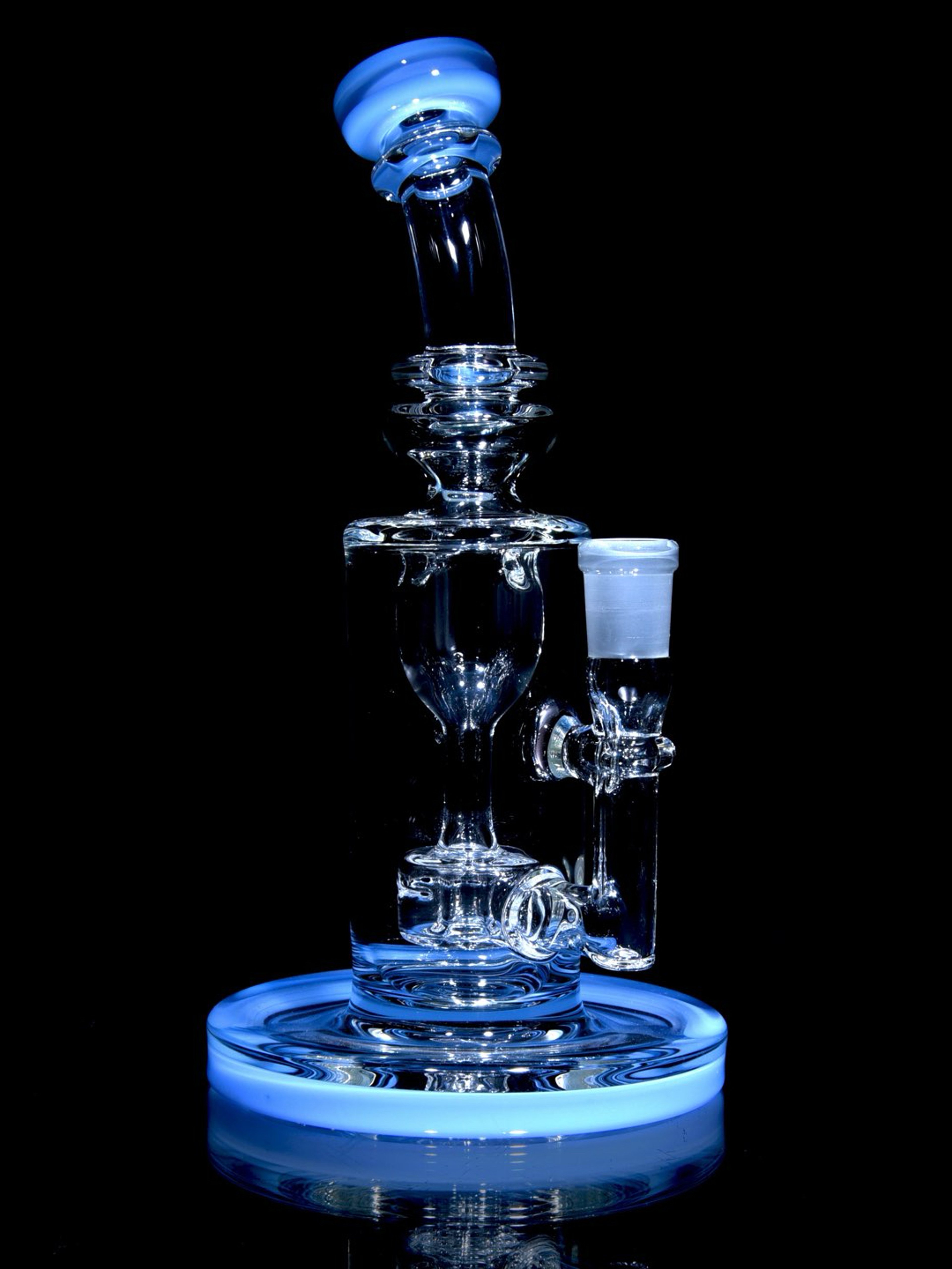 Preview pic of Davin Titland - Accented Mini Narrow Can Double-uptake Tornada Recycler - Periwinkle - 14mm Female