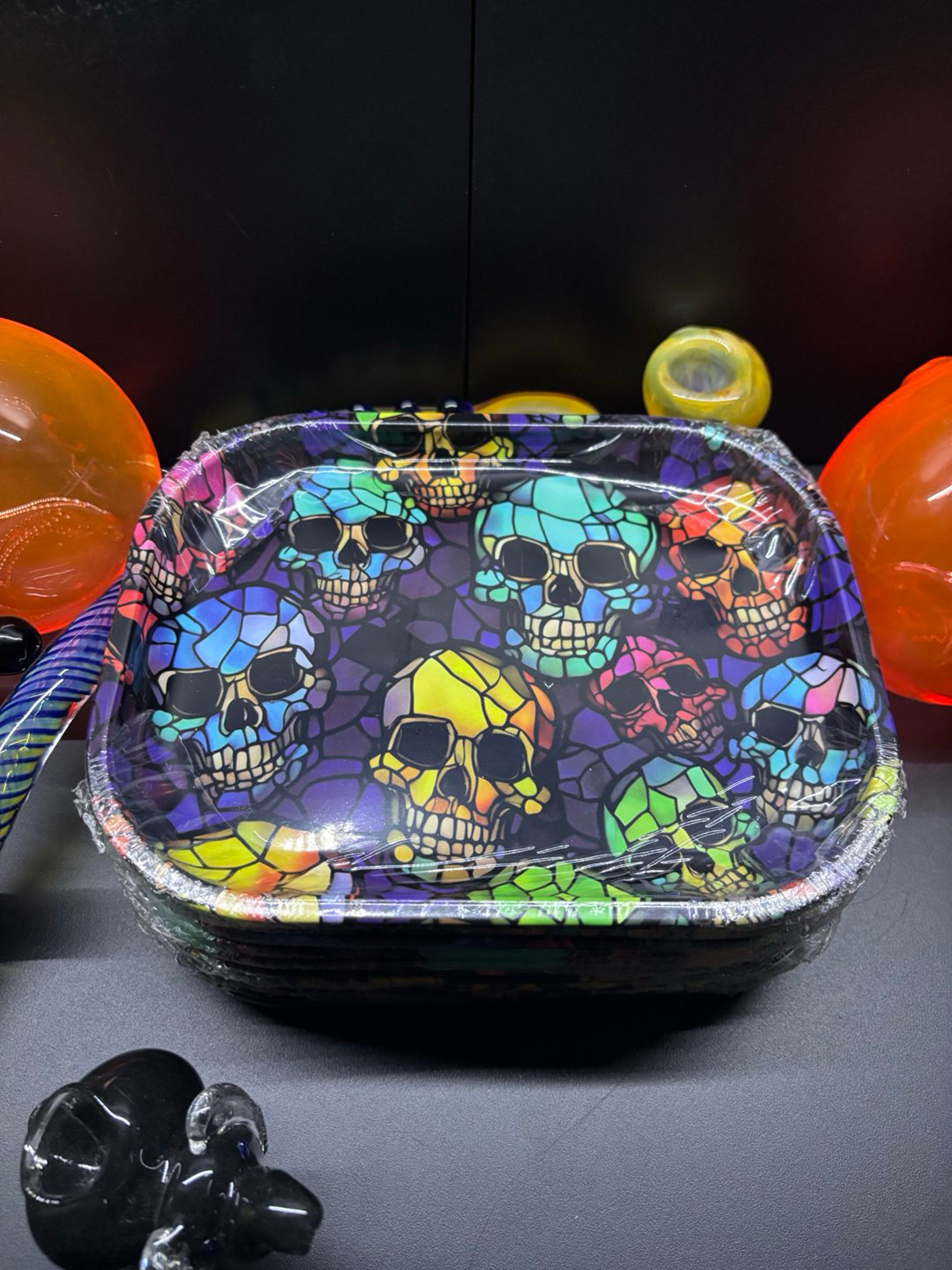 7” x 5 1/2” Cracked Skulls Tray image 0
