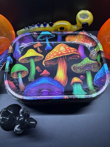 Preview pic of 7” x 5 1/2” Neon Mushrooms Tray