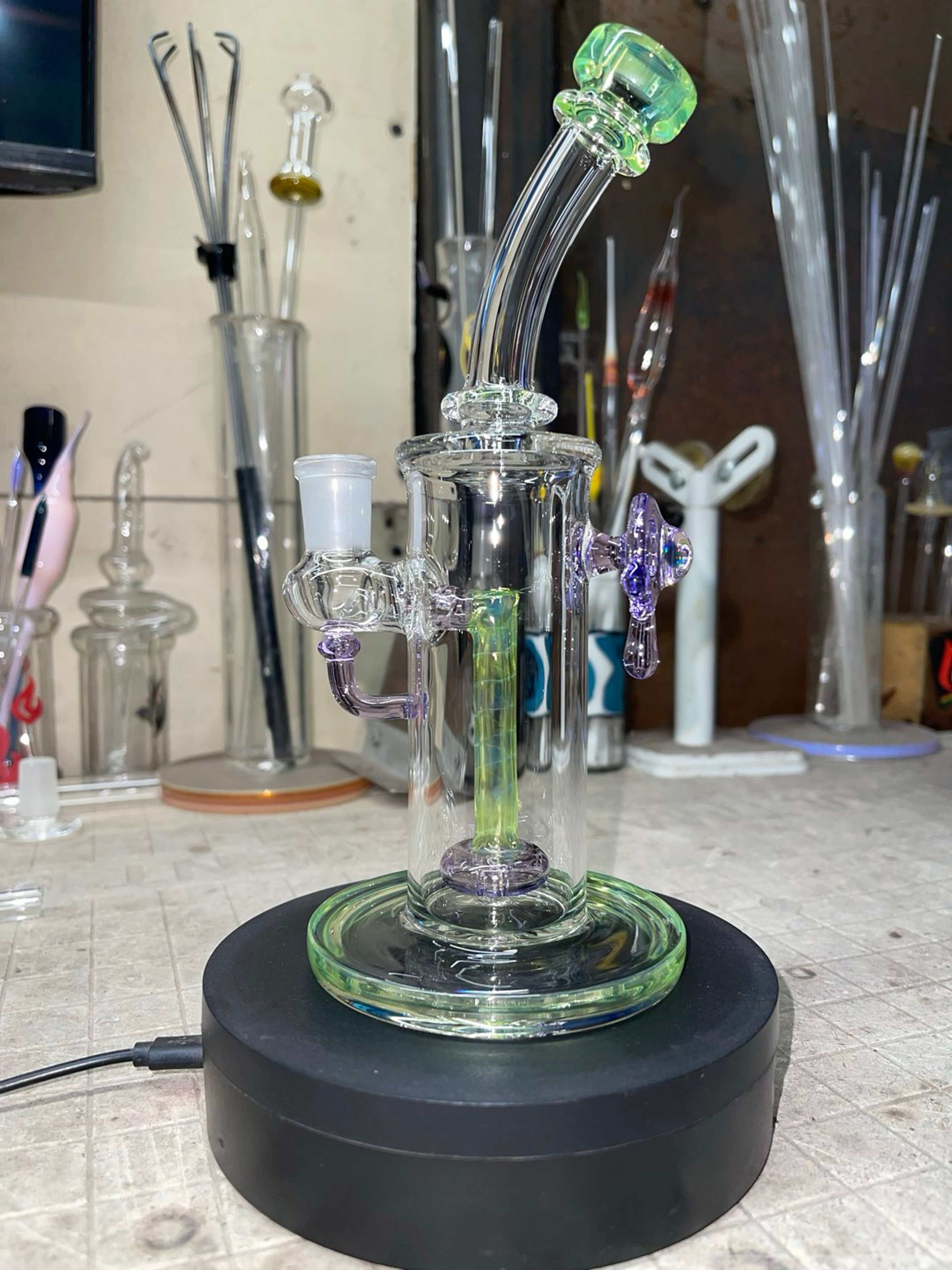 Preview pic of 8.75” tall, 14mm joint, ectoplasm and venom color
