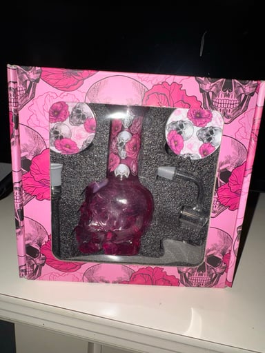 Preview pic of Glass Skull Bong Kit 6Pc Including Thick Water bong Grinder quartz nail glass bowl Accessorieser