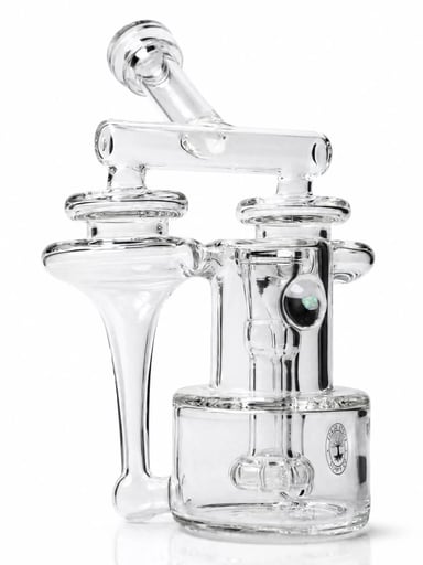 Preview pic of Roots Glass 7″ Double RBR Recycler w/ Opal