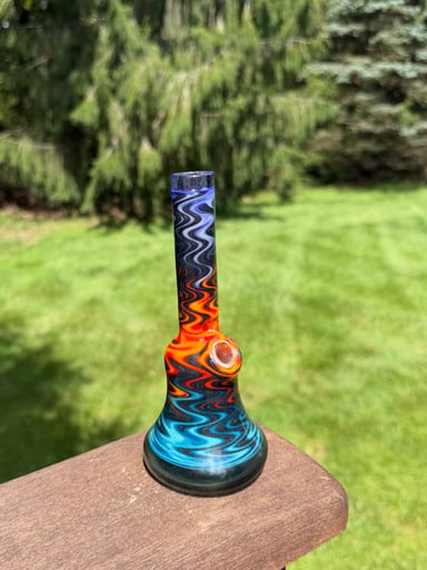 Preview pic of Mini Tube Rig - “Fire and Ice" Wig Wag by DittonGlass (BUNDLE)