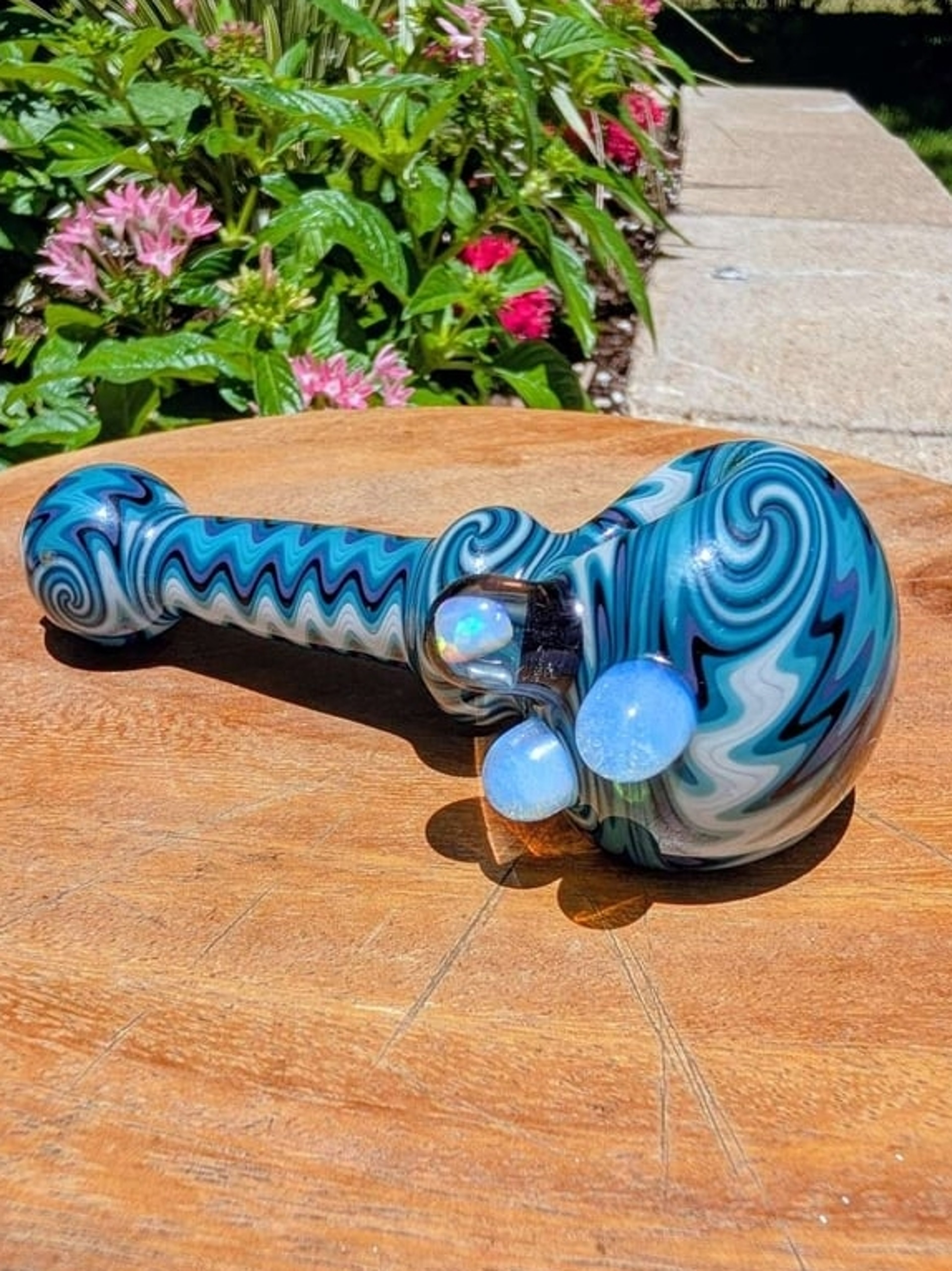 Preview pic of Pristine signed Kman Glass x Paul Brehm (Fat Bottom Glass) Collab Sherlock – Triple Opal