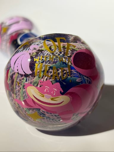 Preview pic of Alice in wonderland, mad hatter 5” glass pipe, custom art, personalized 420 gifts