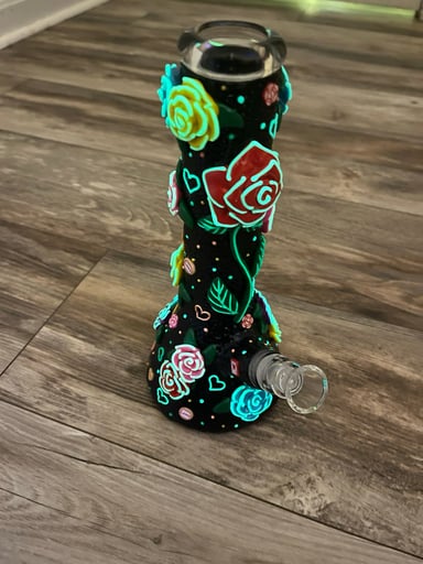 Preview pic of Glow in the dark rose water vase