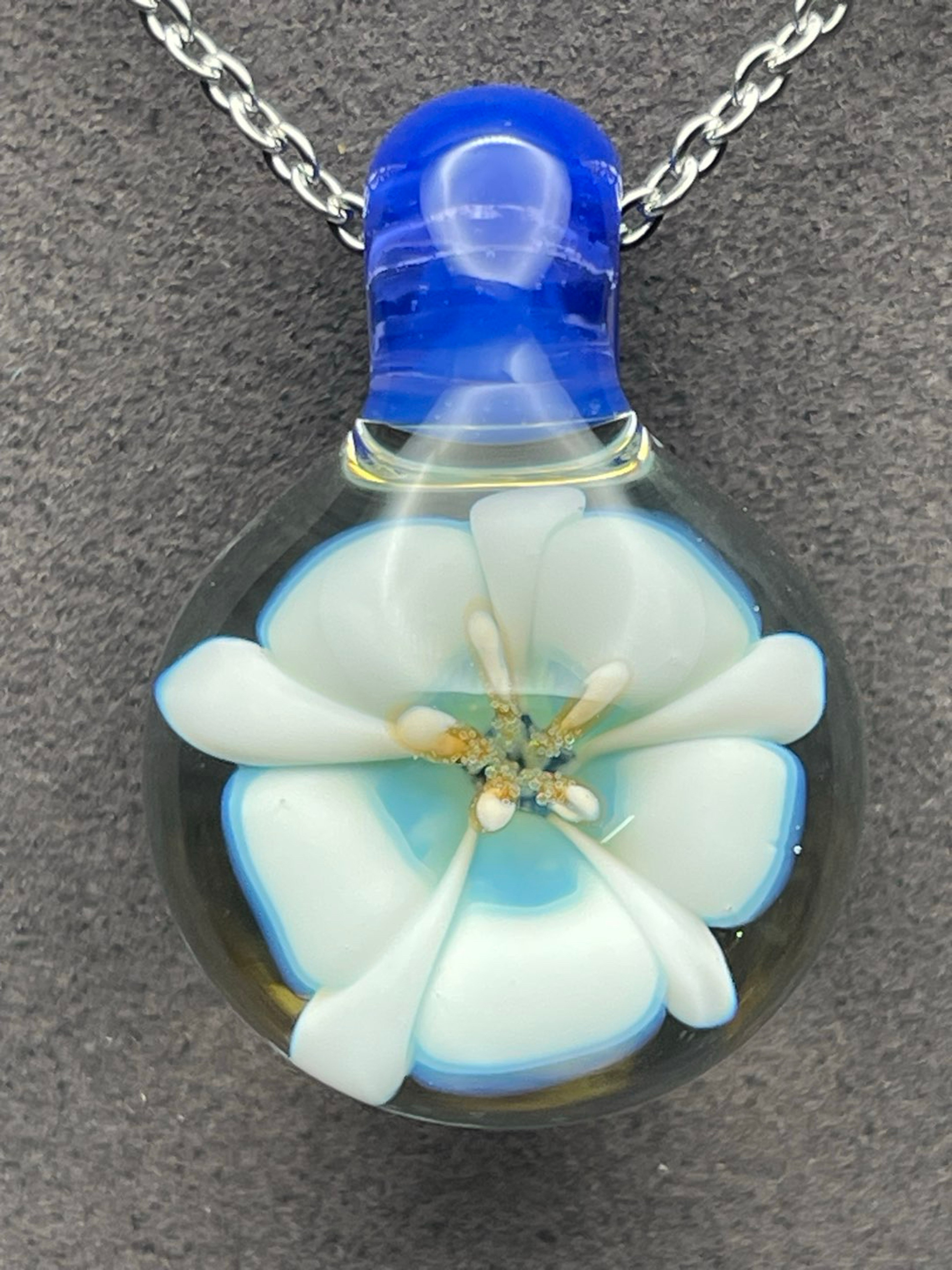 Morning Glory pendant with 18” stainless steel necklace image 0