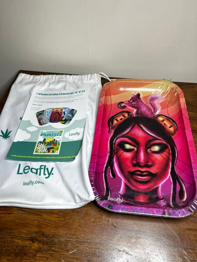 Preview pic of Leafly limited edition Massachusetts rolling tray