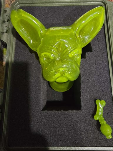 Preview pic of Swanny Glass Frenchie Dog Puffco Peak Top