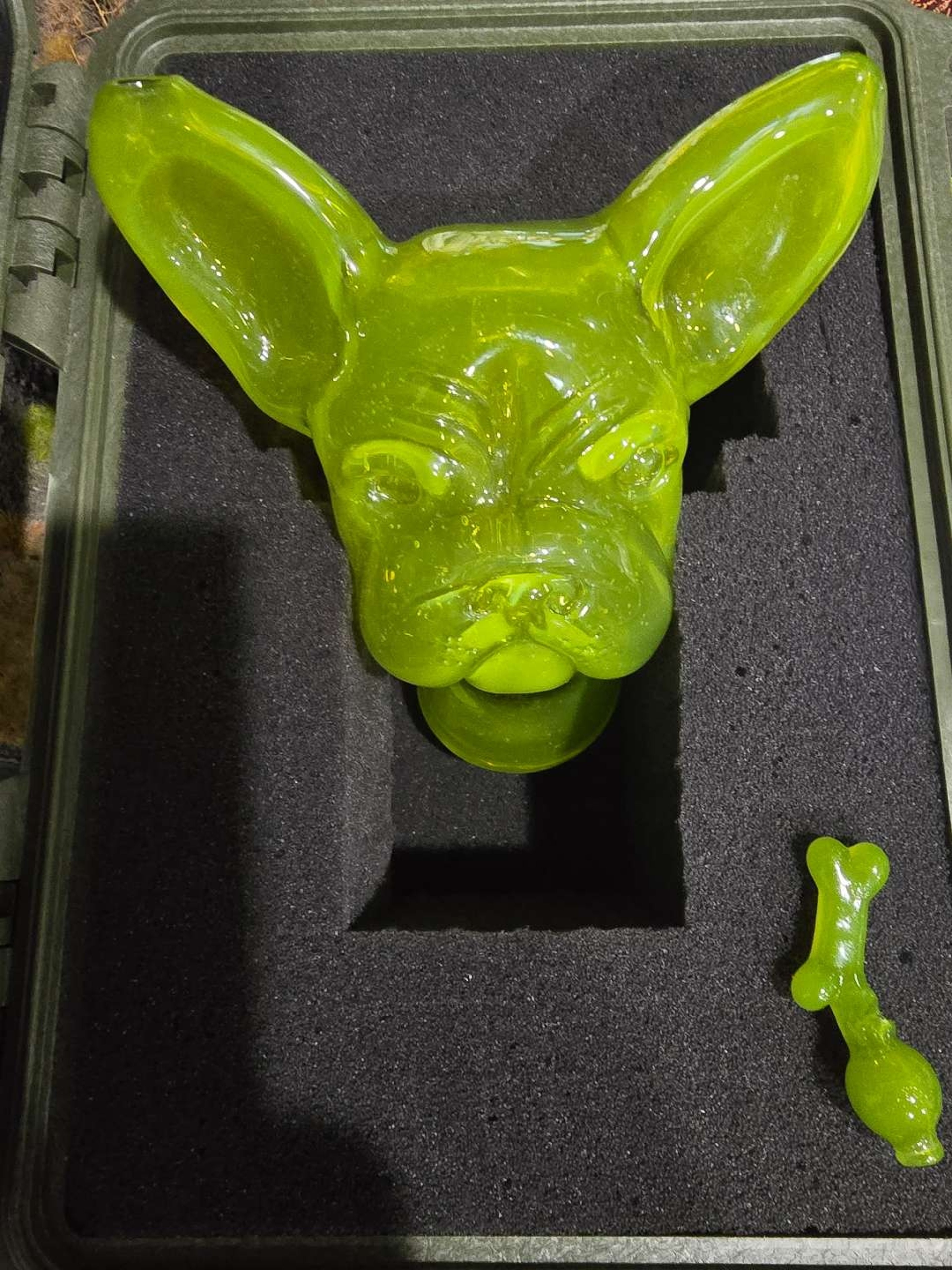 Preview pic of Swanny Glass Frenchie Dog Puffco Peak Top