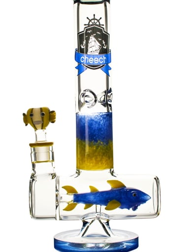 Preview pic of RARE Cheech blue fish inline perc bong