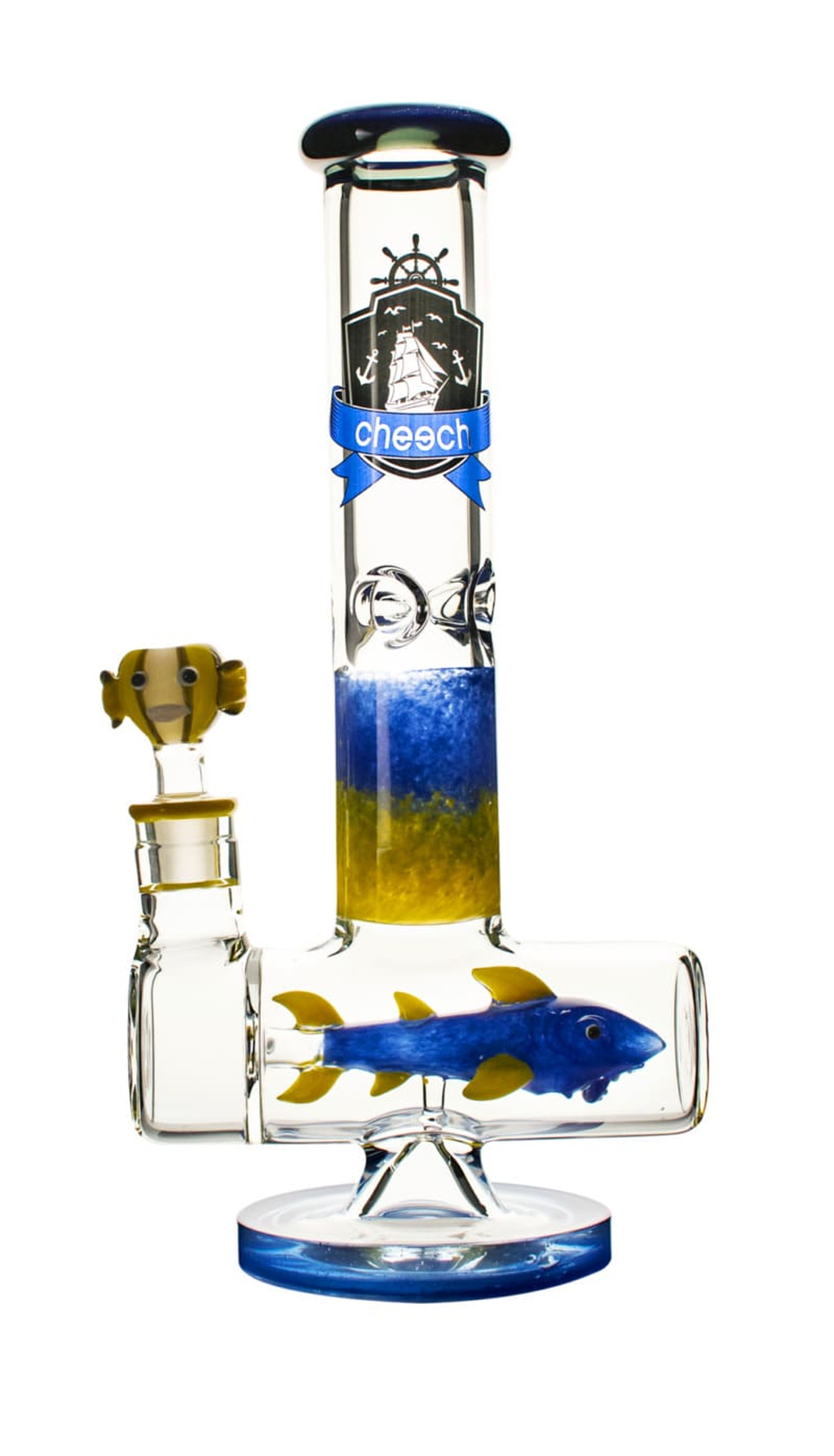 Preview pic of RARE Cheech blue fish inline perc bong