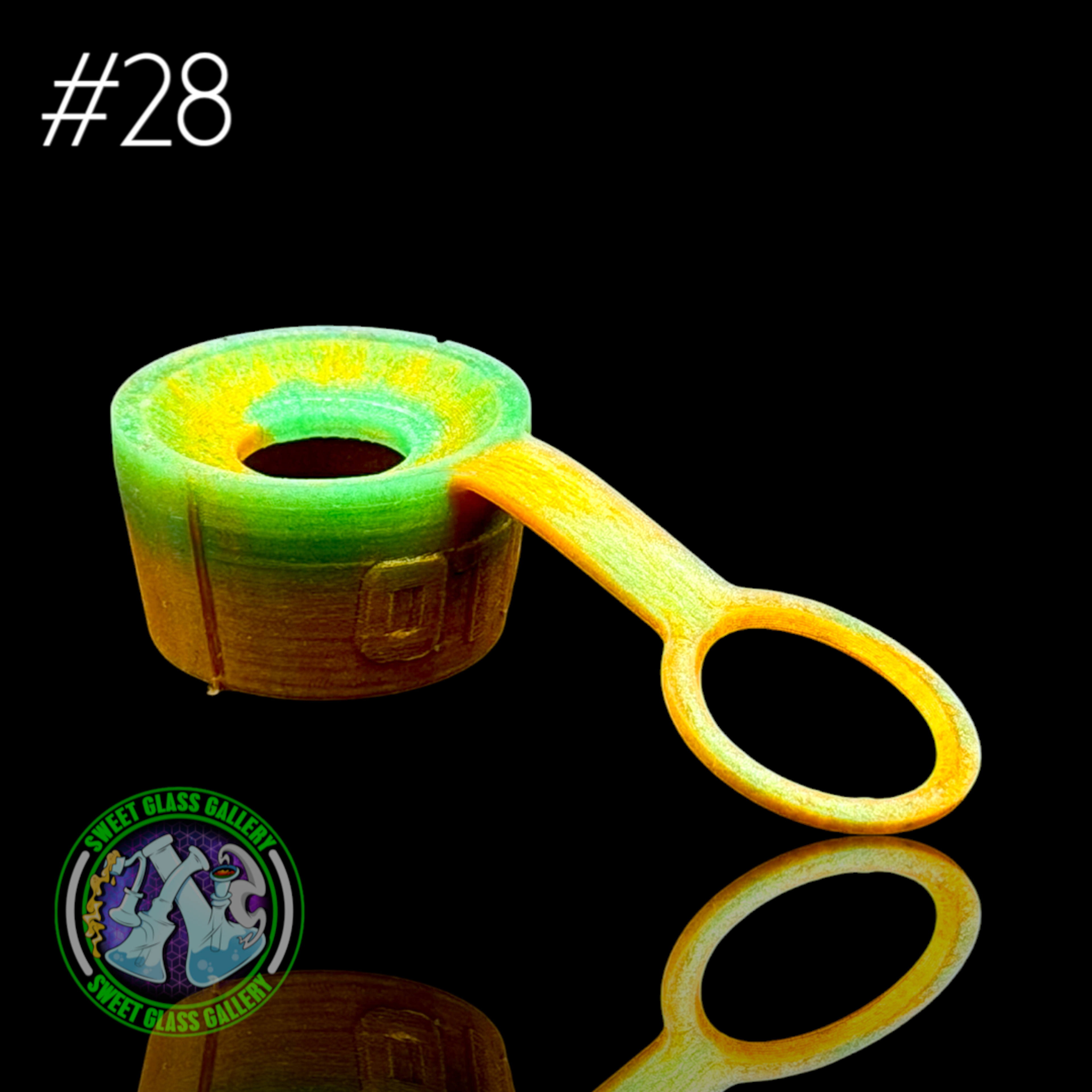 One Trick Pony - Rockulus Tether #28 - Puffco Peak Pro 3DXL - Gold/Green image 0