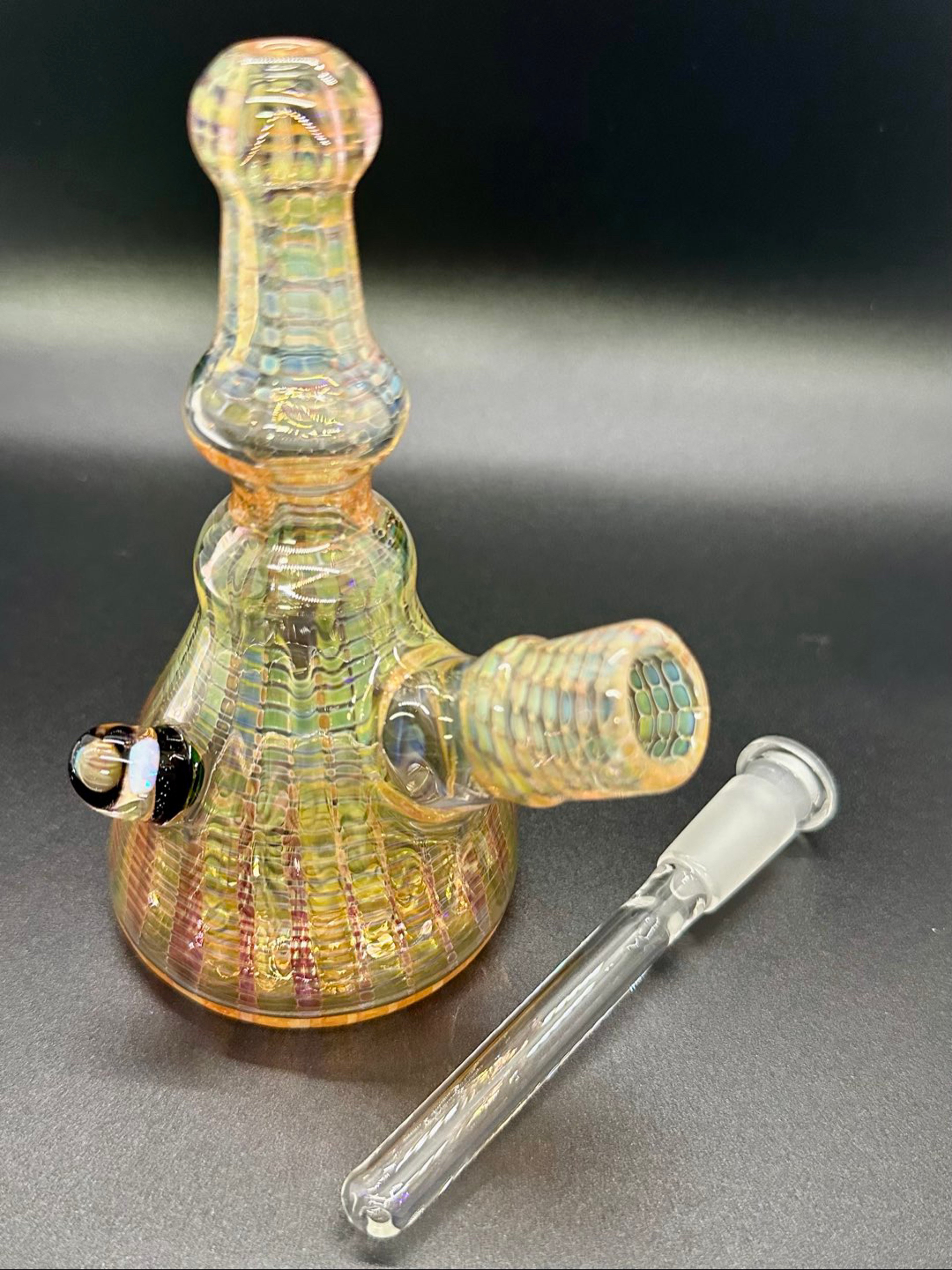 Gold and Silver Fumed Mini Beaker w/ Opal Accent image 0