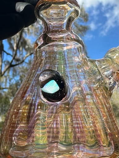 Preview pic of Fumed Mini Beaker (gold, silver, opal)