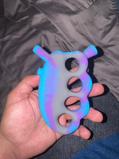 Preview pic of Silicones Brass Knuckles Pipe or Dabber