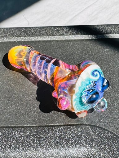 Preview pic of RARE🔥BAKERTHEGLASSMAKER GLASS CUSTOM WIG-WAGS GOLD FUME  FULLY WORKED/UV SIGNED AND DATED!🧐🔥