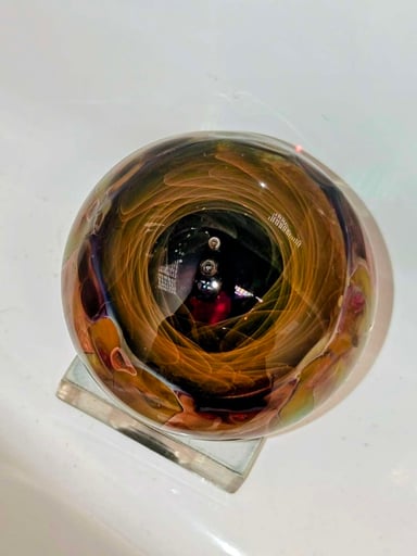 Preview pic of 1.25 inch gold fumed vortex marble