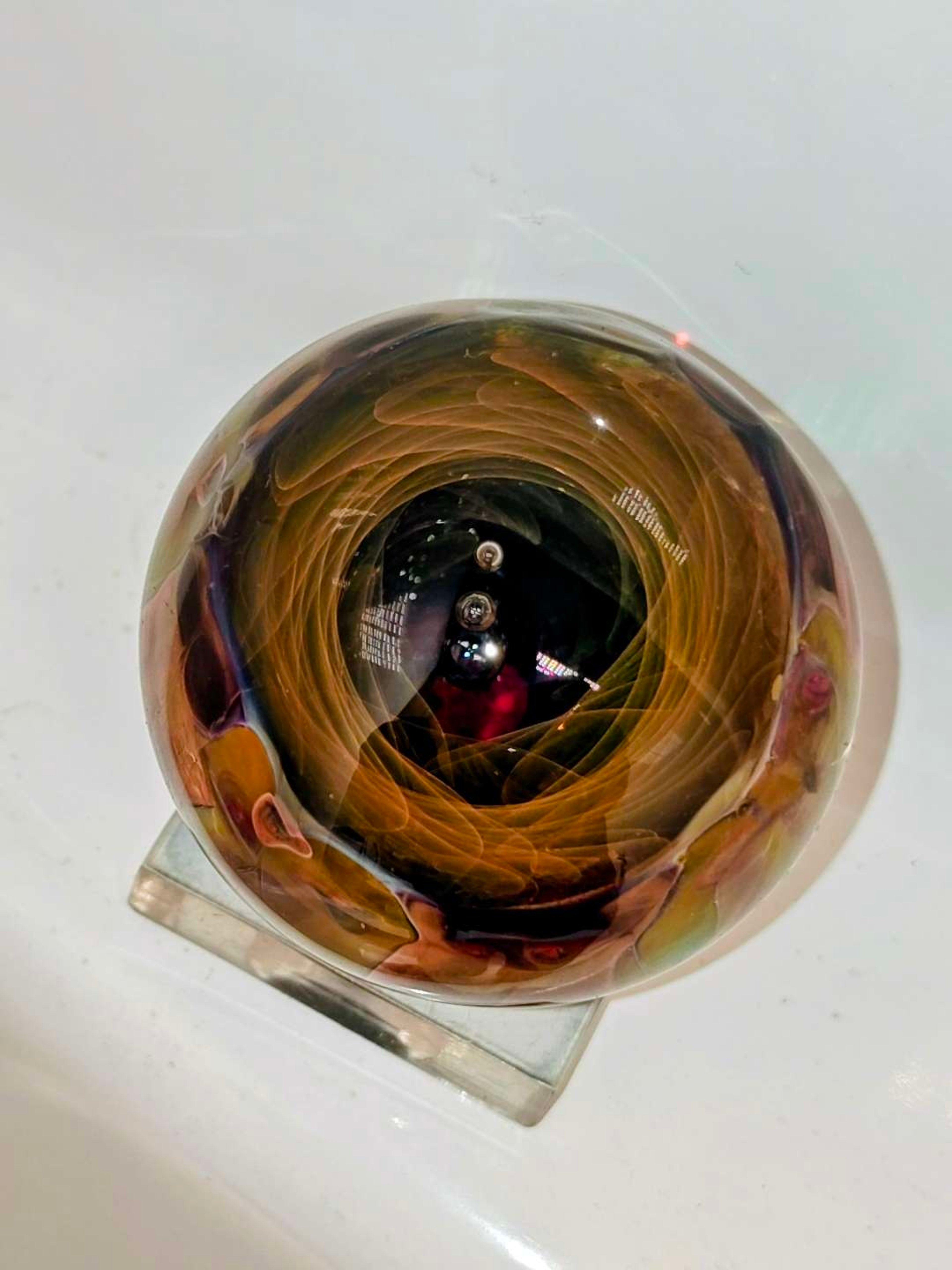 Preview pic of 1.25 inch gold fumed vortex marble