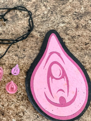 Preview pic of Raj Singh x MoodMats Clit Pendant / Pin / Glass Charm