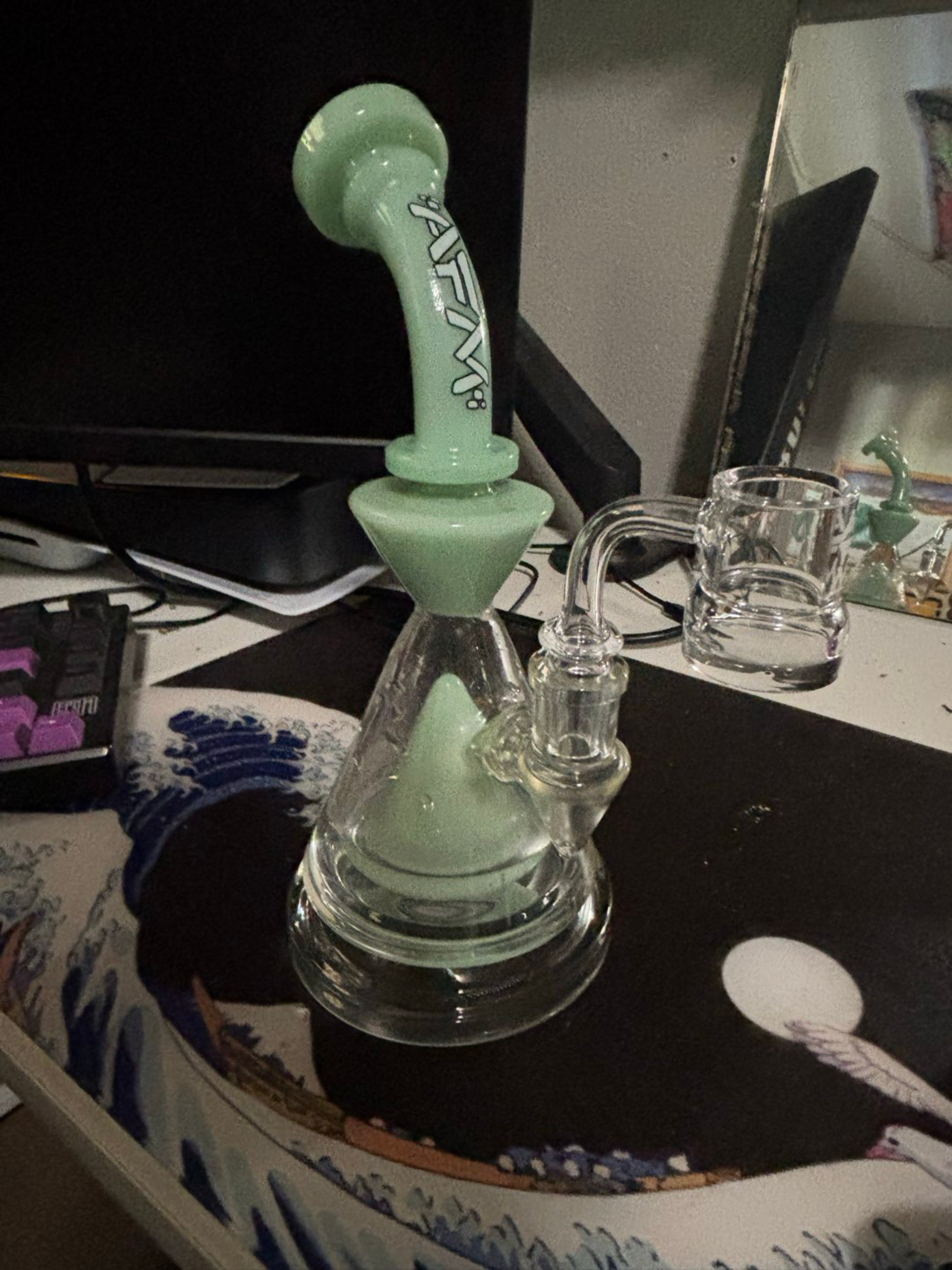 AFM 9 inch pyramid perk dab rig slime image 0