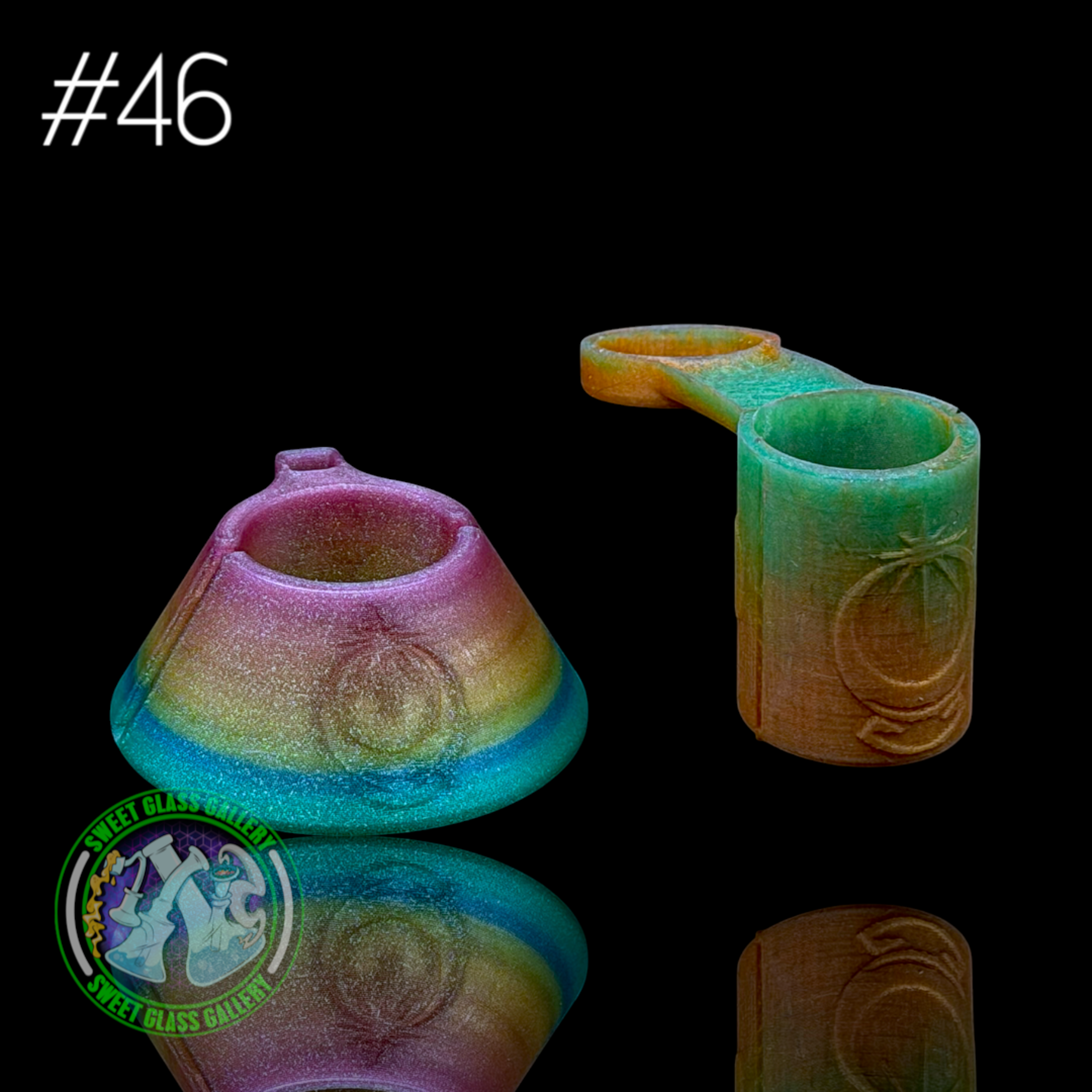One Trick Pony - Pivot Tether/Stand #46 - Large - Green/Orange/Rainbow image 0