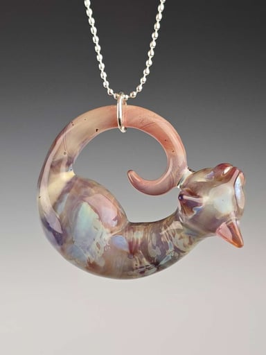 Preview pic of Spiller Woods: Blossom Burst Sleeping Kitty Pendant