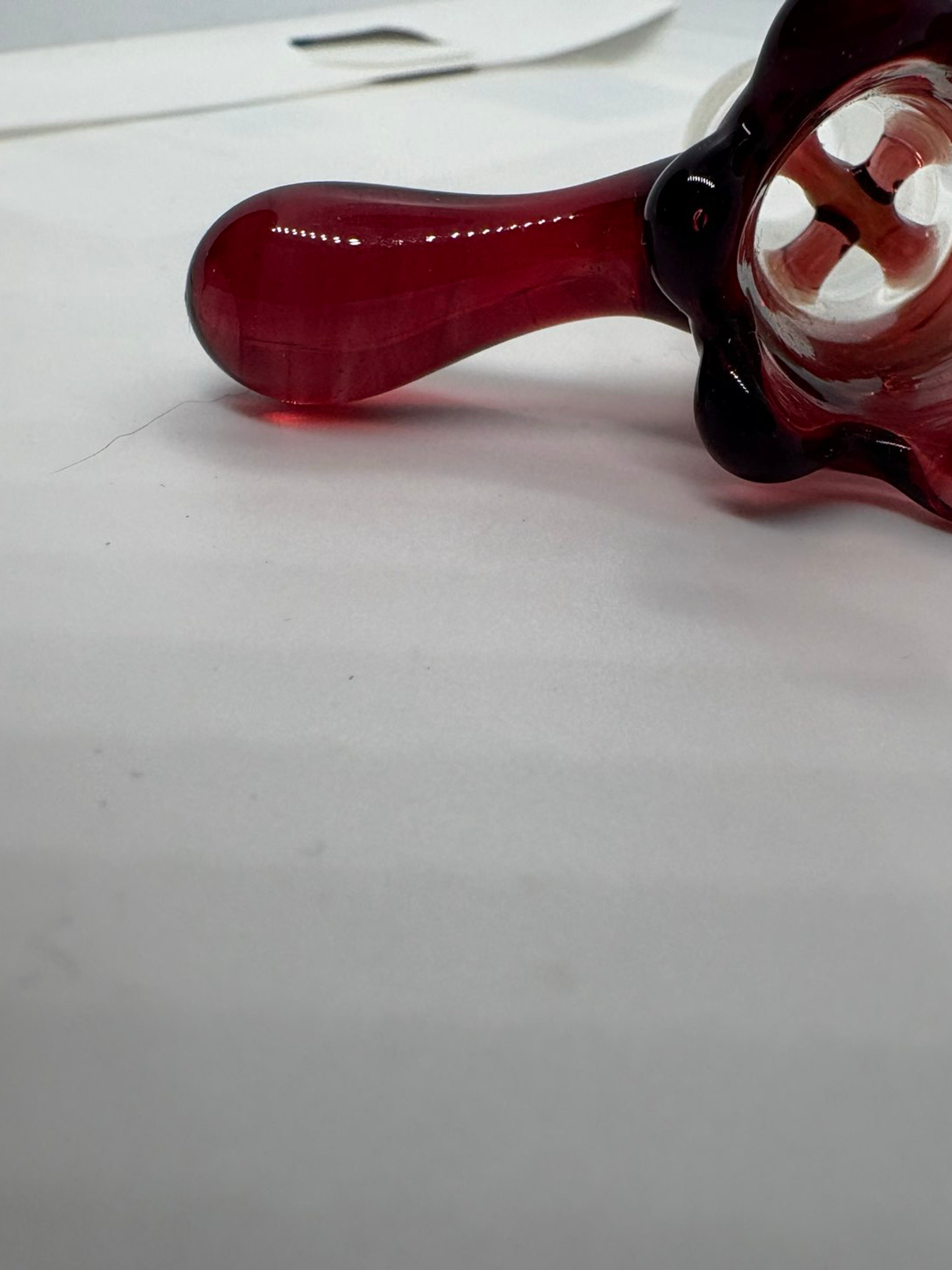18mm Red 4 hole Handblown Bowlpiece image 0