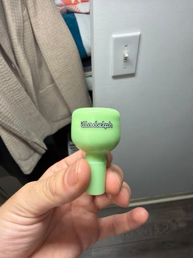 Preview pic of Milky green multi hole illadelph slide