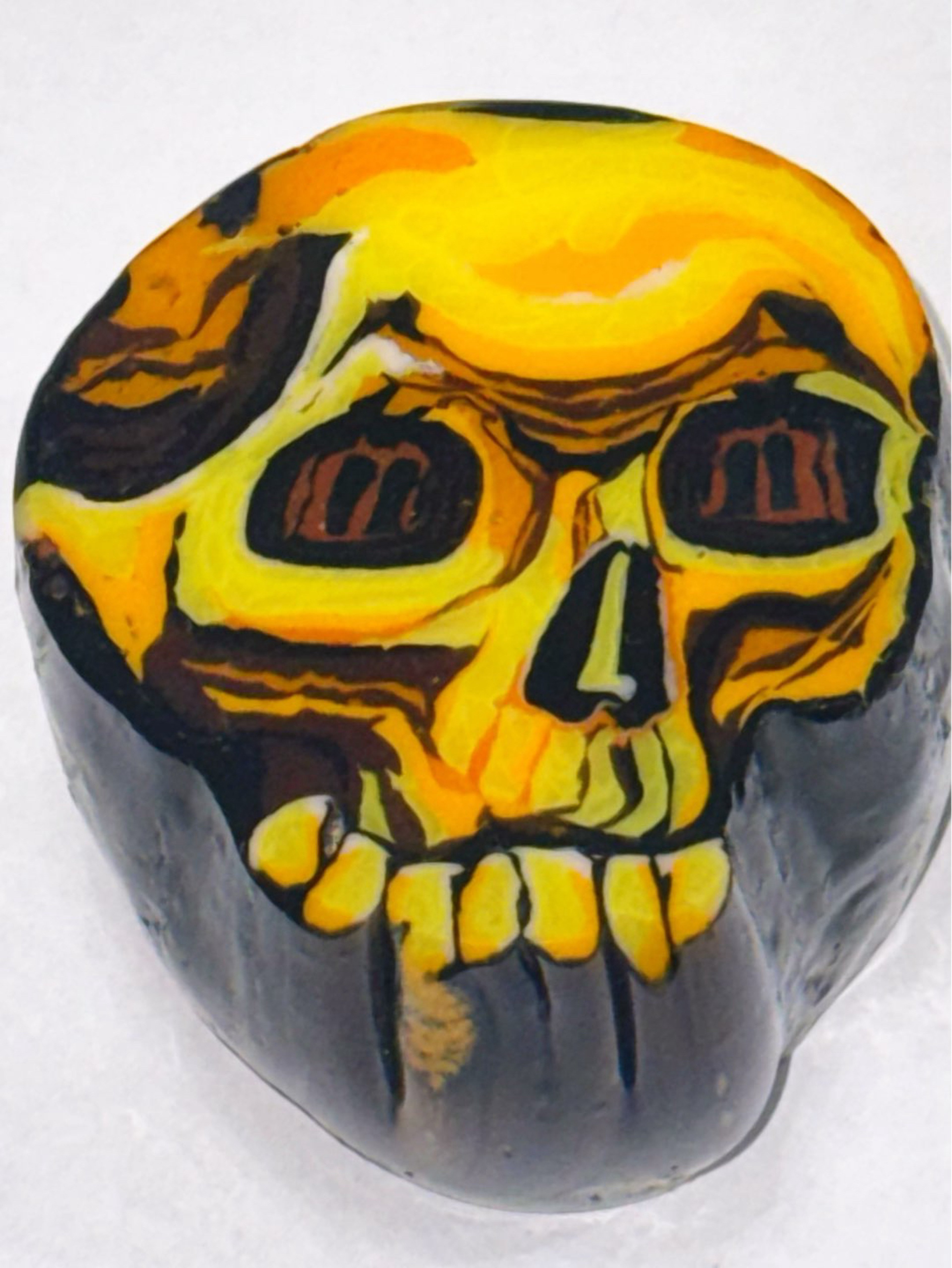 Preview pic of Stephen Boehme Yellow Skull Paperweight