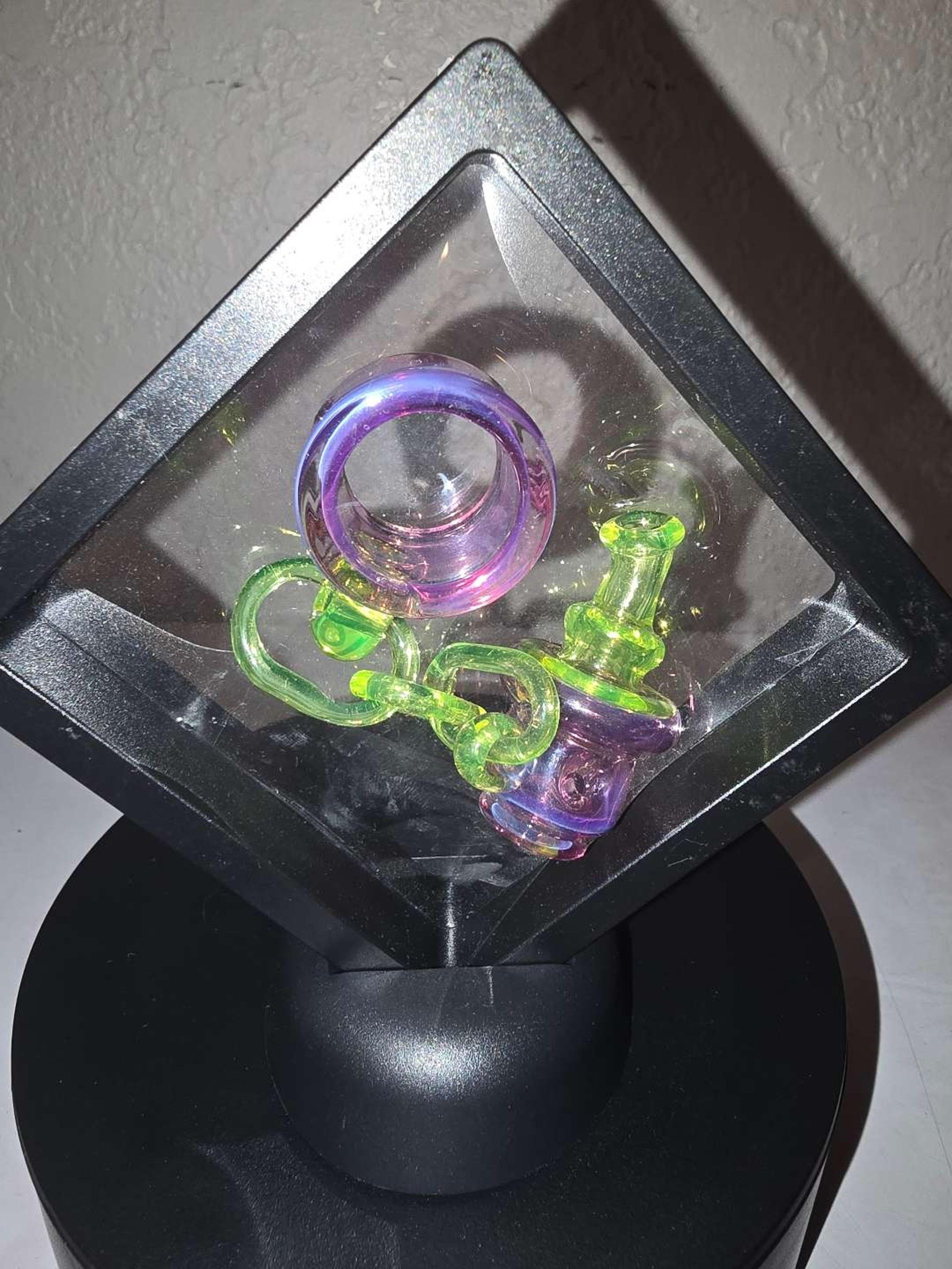 Jack Albers.Heart Glass "Ion Stargazer UV" Chained Puffco Pivot XL Sipper Tip image 0