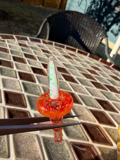 Preview pic of Puffco peak pro joystick from Bhoroglass with 20mm opal spike daybreak color.