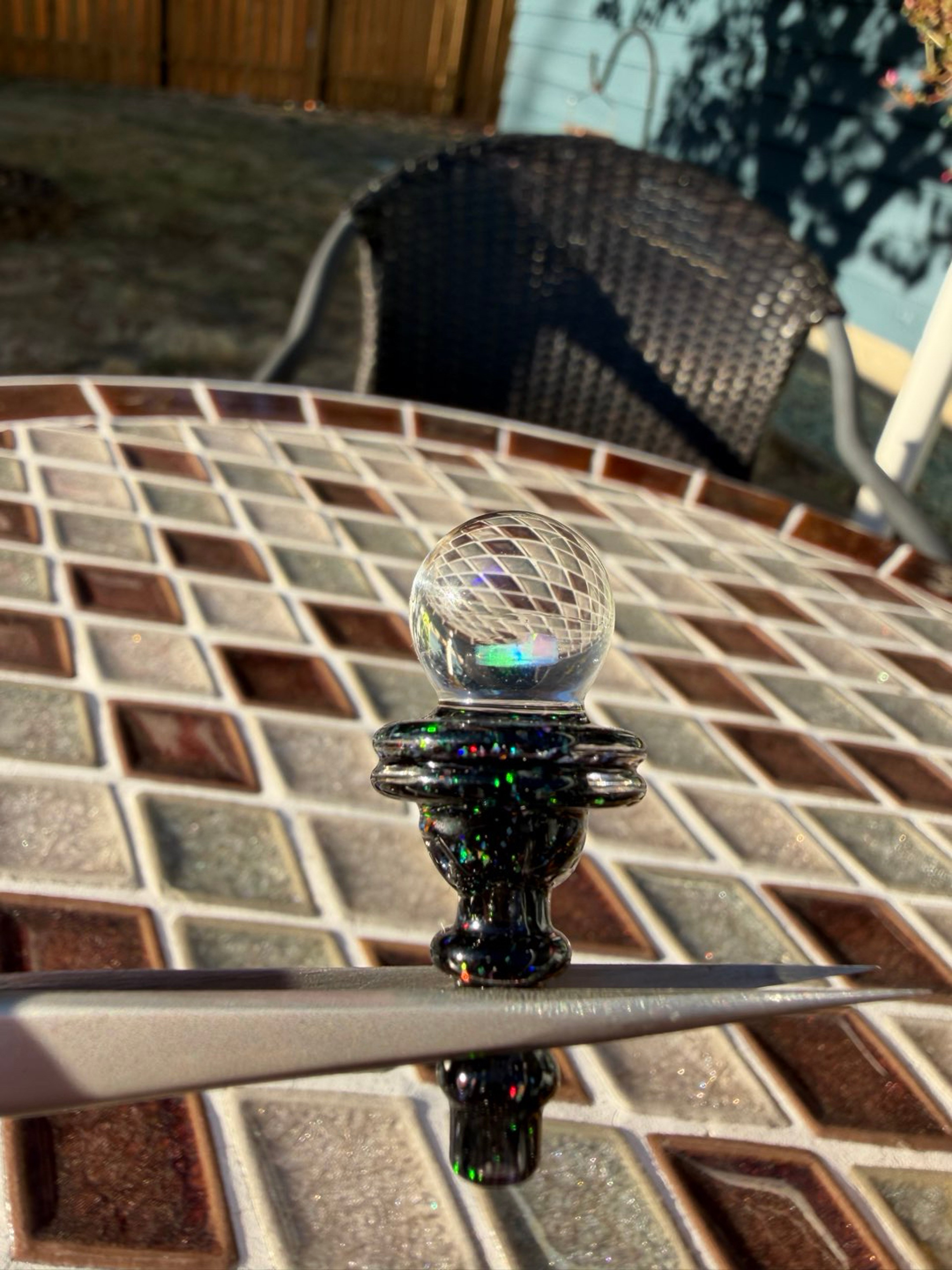 Preview pic of Puffco peak pro joystick from happy times glass with crescent moon opal