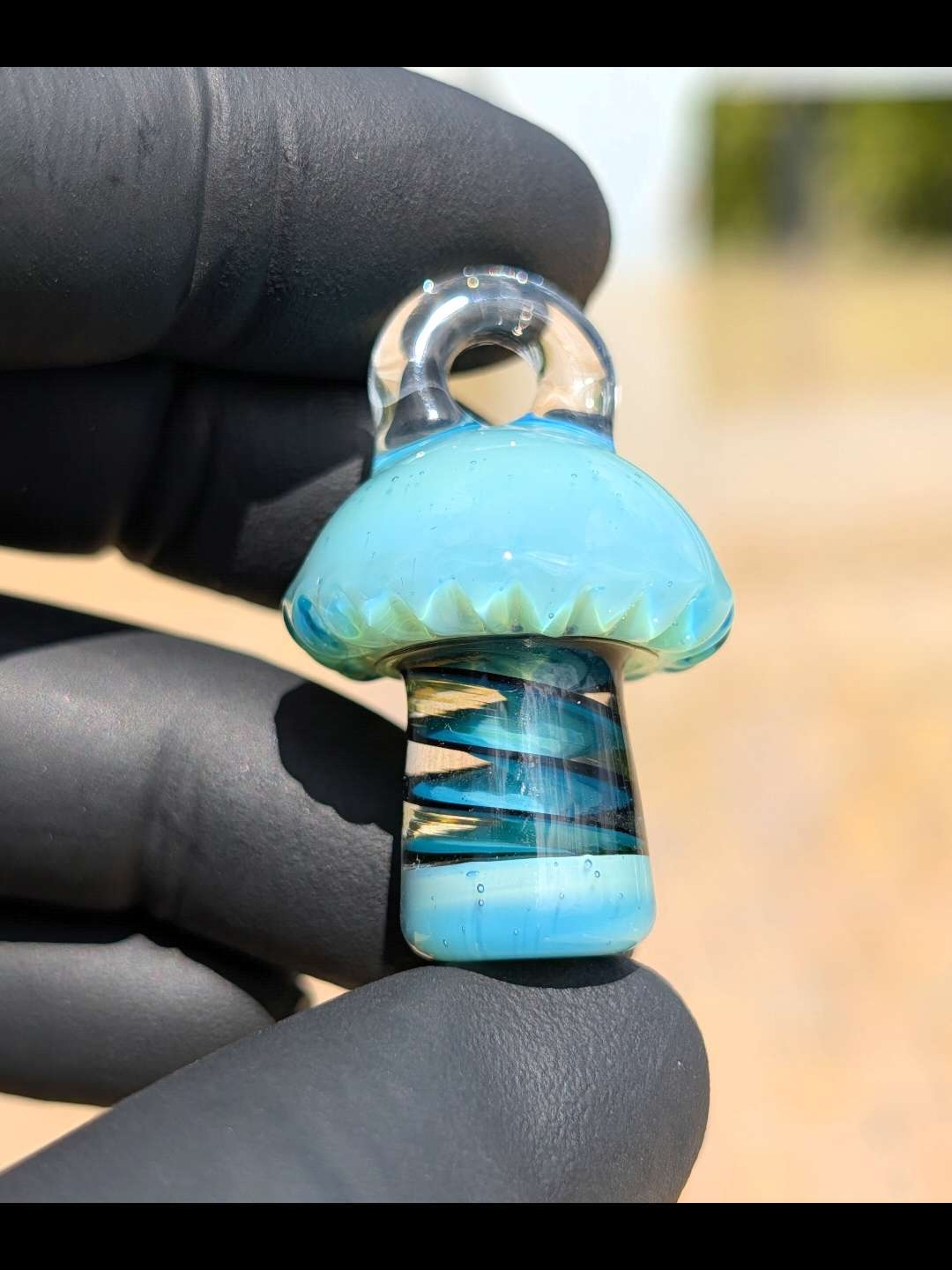 Mushroom pendant blue UV reactive image 0