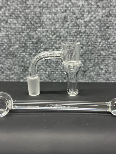 Preview pic of JP Toro Glass T.G.G. LLC Terp Feeder Flared Vortex 14/90 Male 20mm with Terp Feeder Dish